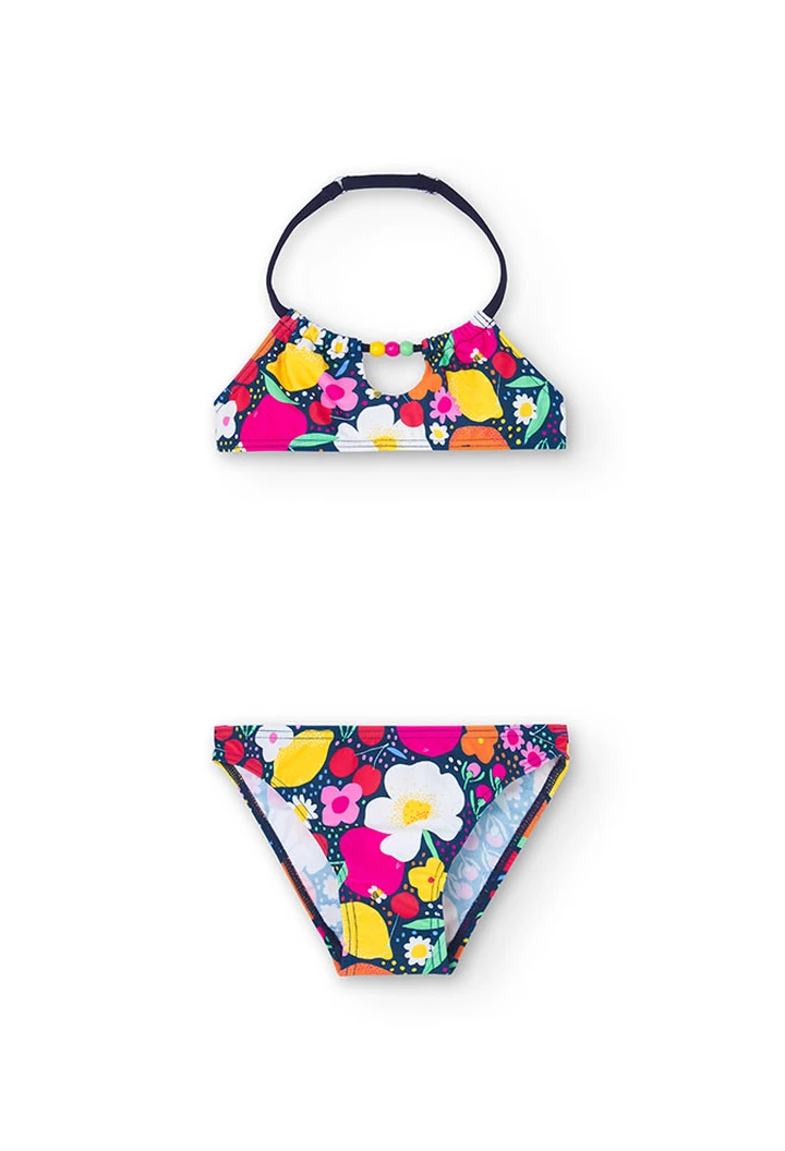 Bikini da bambina con stampa di frutta