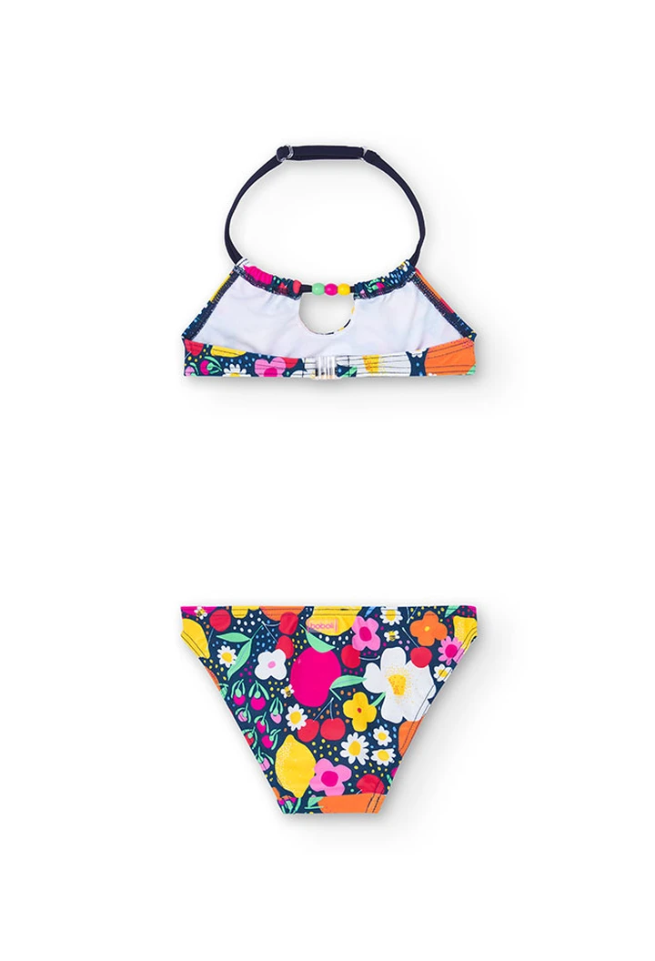 Bikini da bambina con stampa di frutta