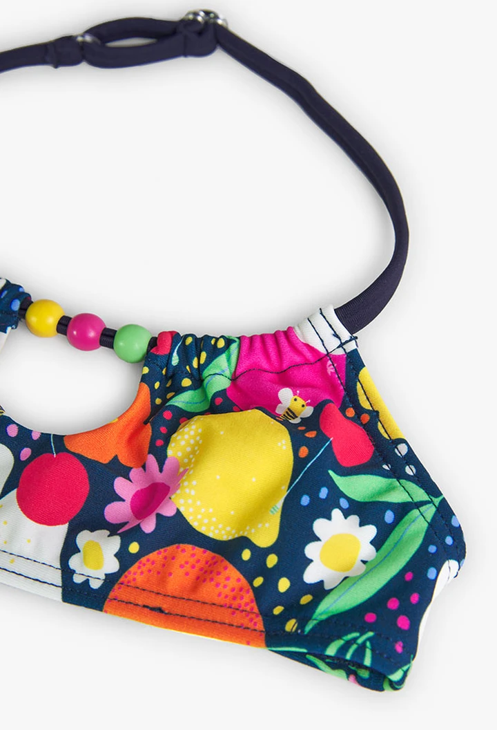 Bikini da bambina con stampa di frutta