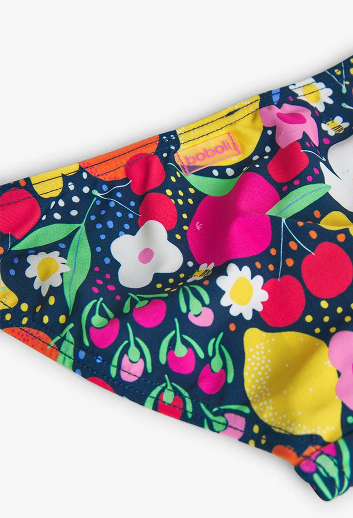 Bikini da bambina con stampa di frutta