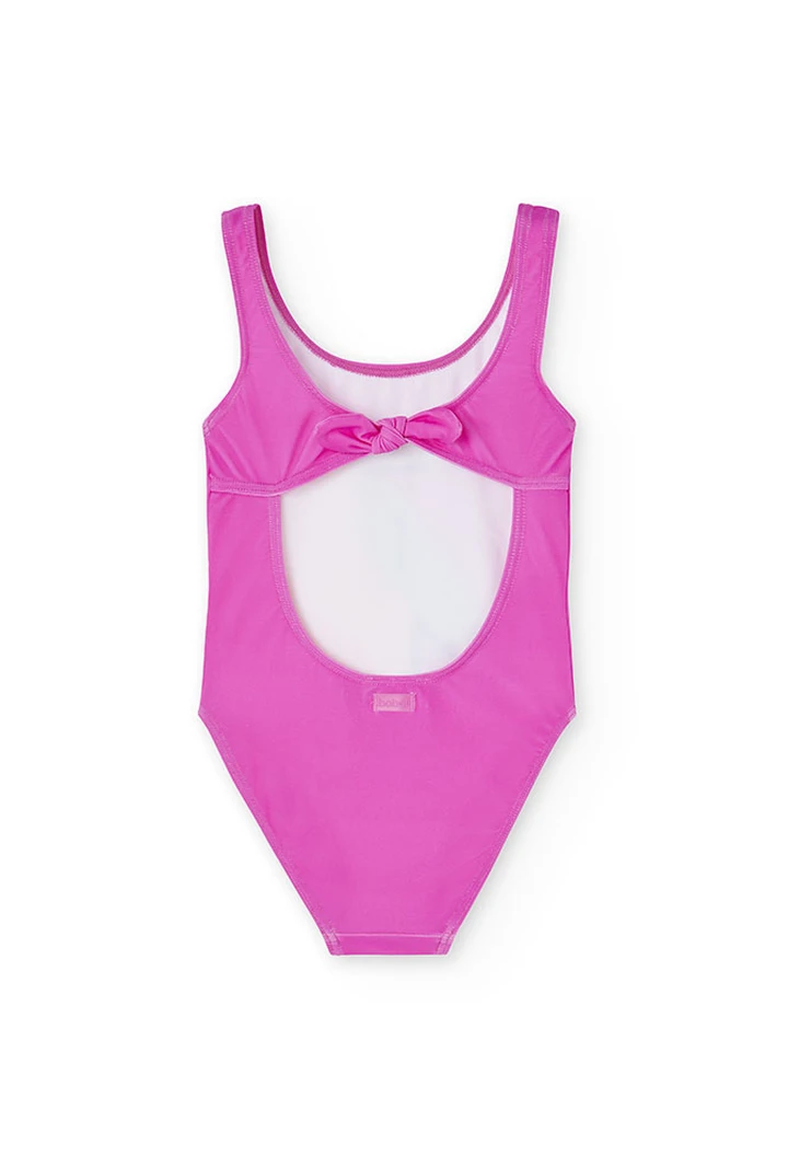 Maillot de bain fille à paillettes couleur fuchsia