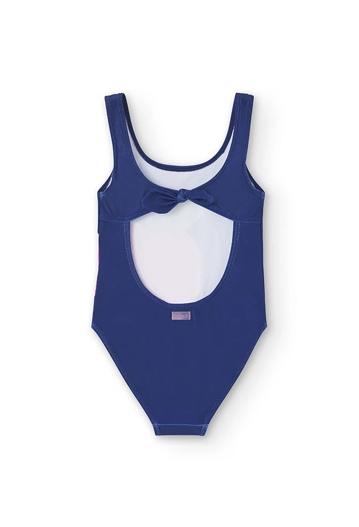 Maillot de bain fille à paillettes de couleur bleue