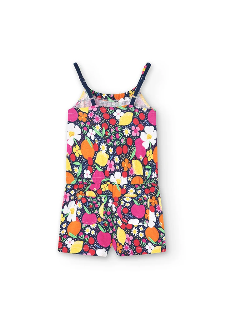 Mono de punto estampado de frutas de niña
