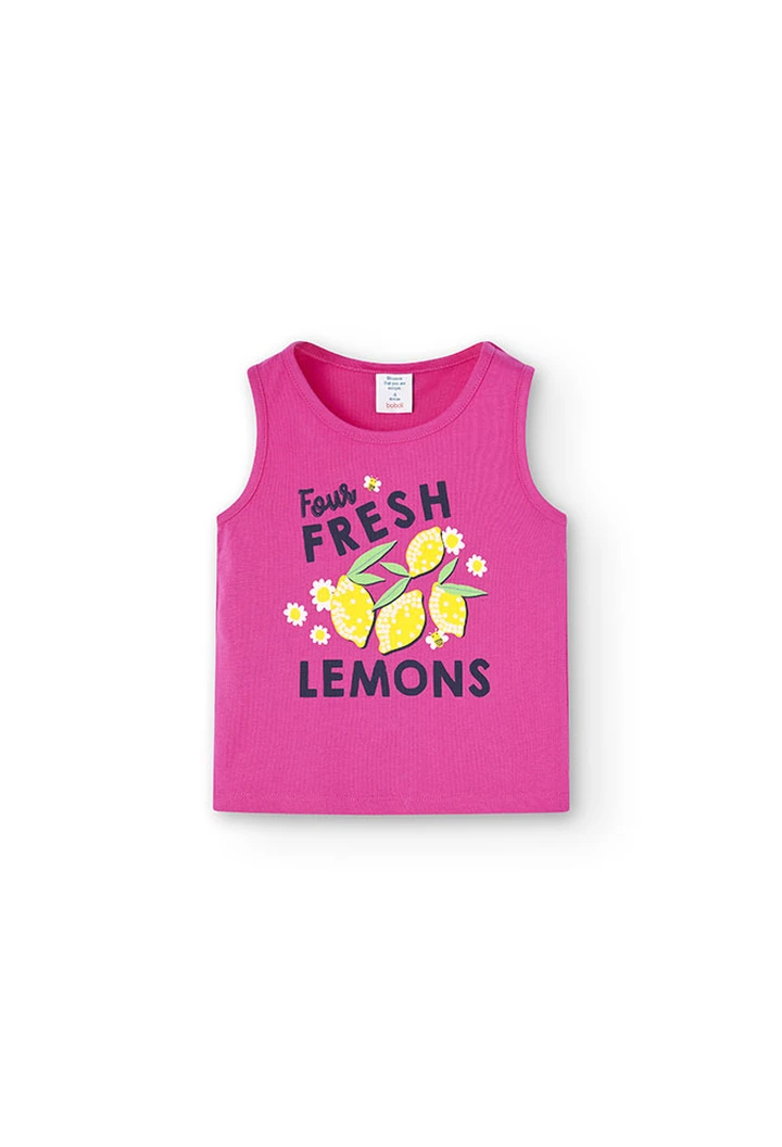 Strick-Shirt mit Trägern für Mädchen in Farbe Rosa