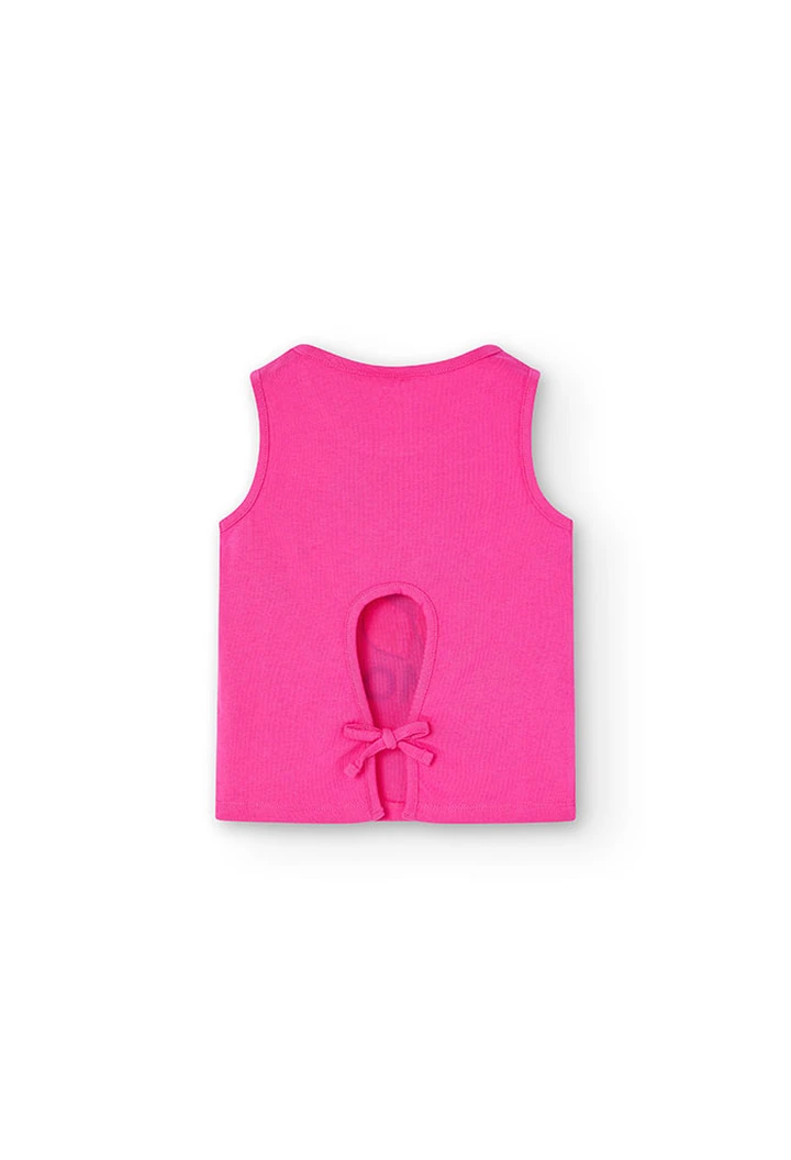 Débardeur tricoté pour fille rose