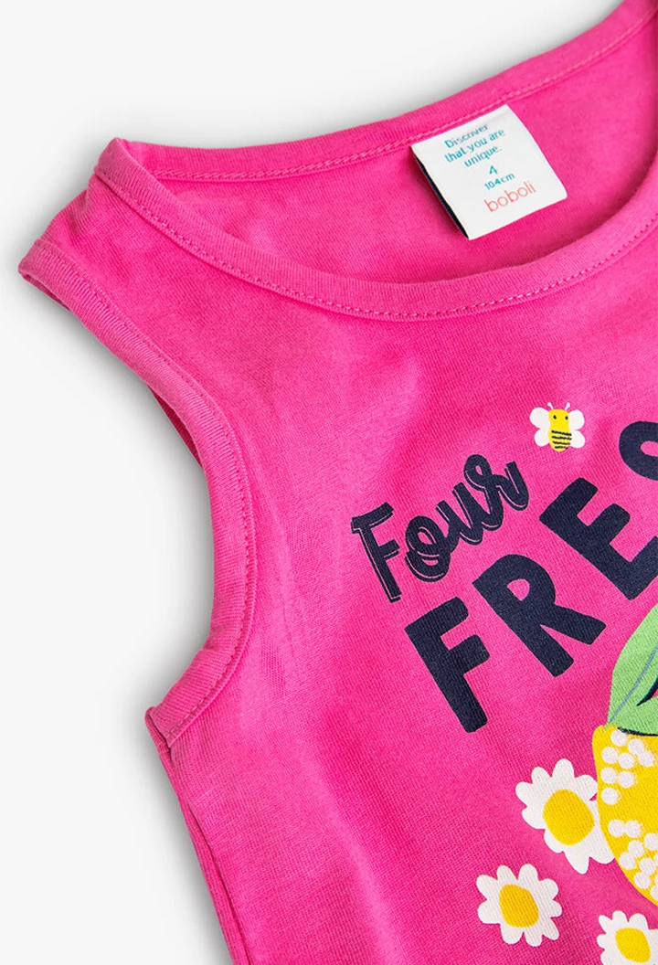 Débardeur tricoté pour fille rose
