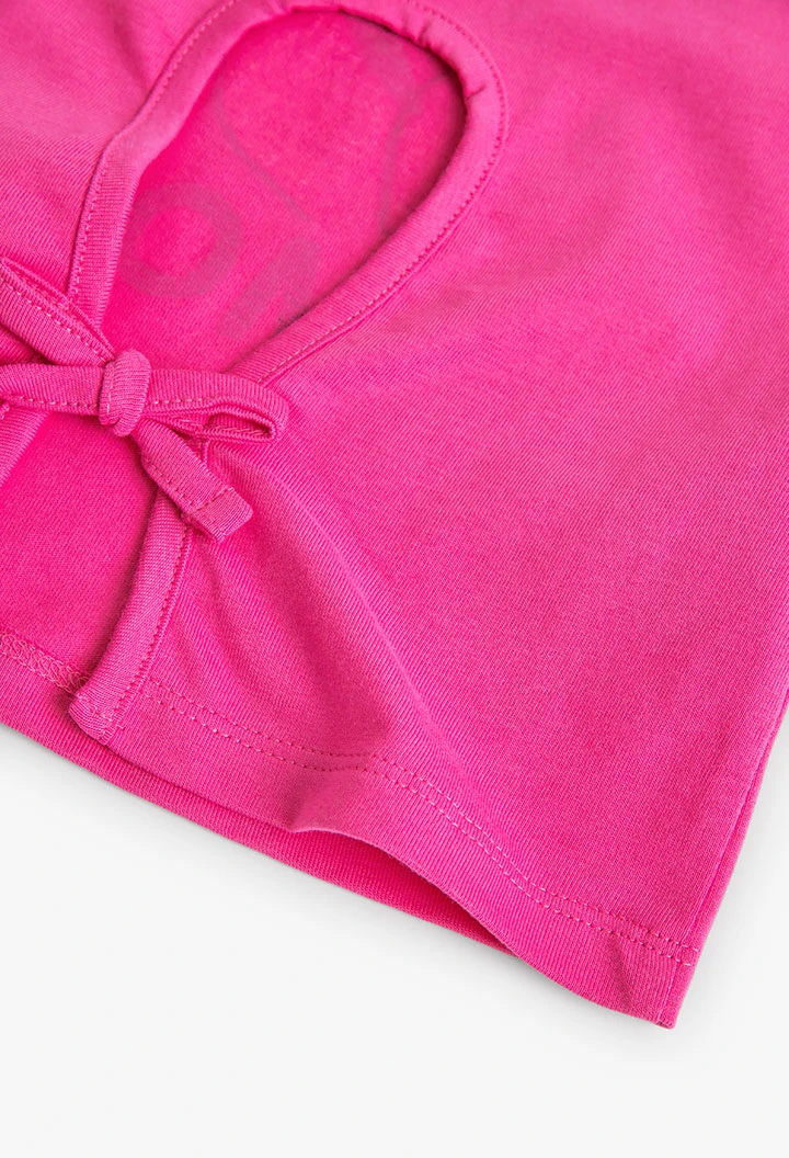 Camiseta de punto de tirantes de niña en rosa