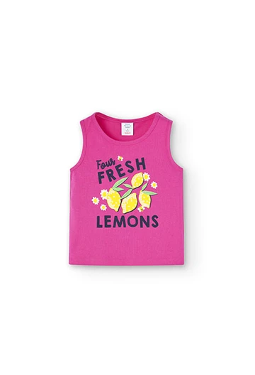Strick-Shirt mit Trägern für Mädchen in Farbe Rosa