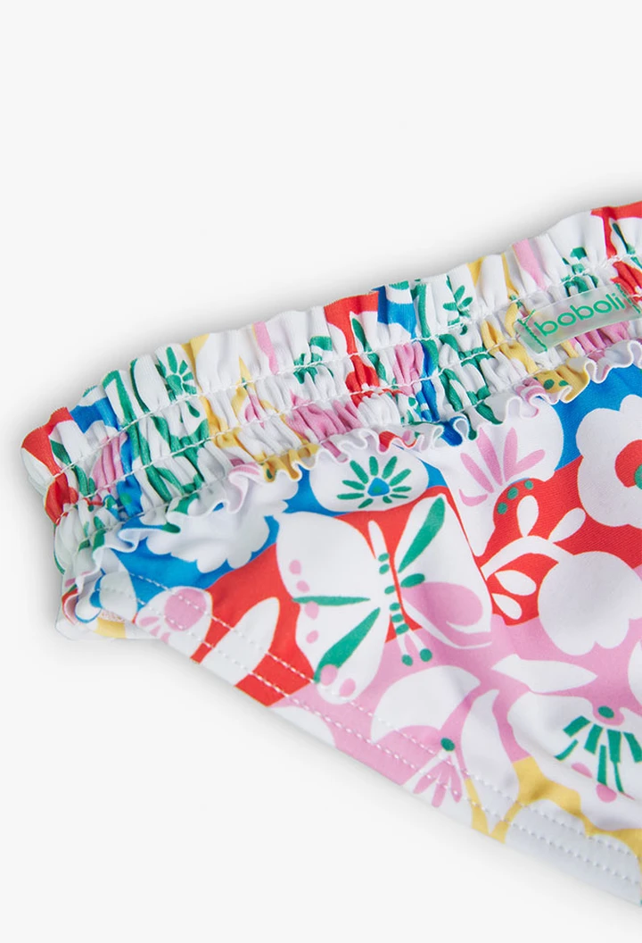 Bikini imprimé fleuri rose pour fille