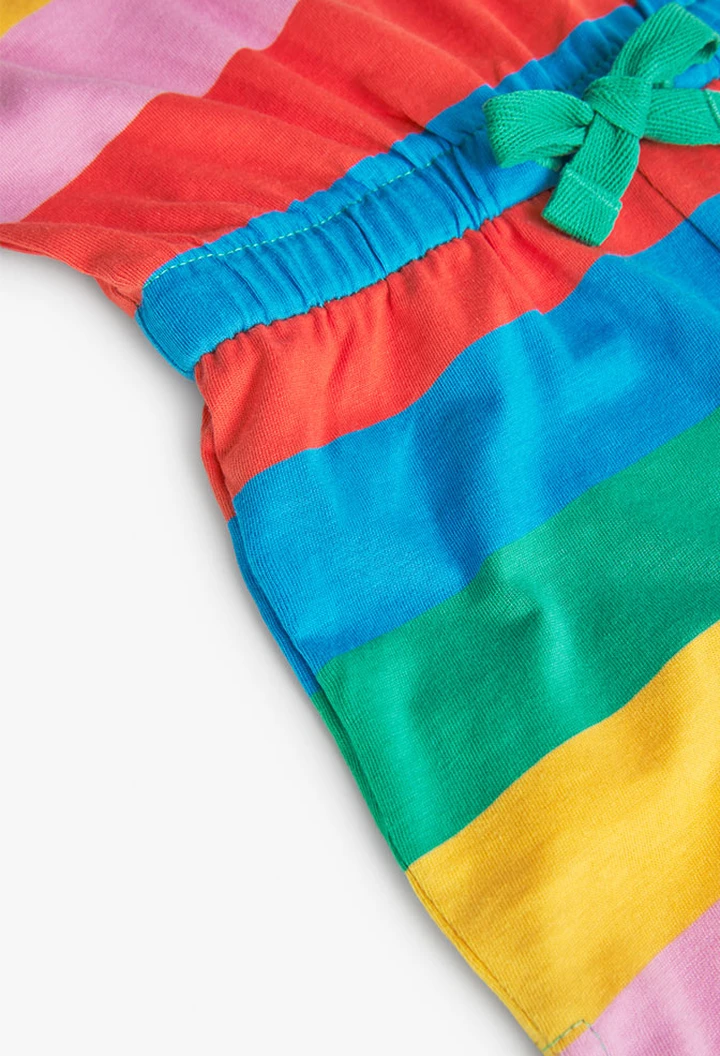 Girl's striped knit jumpsuit