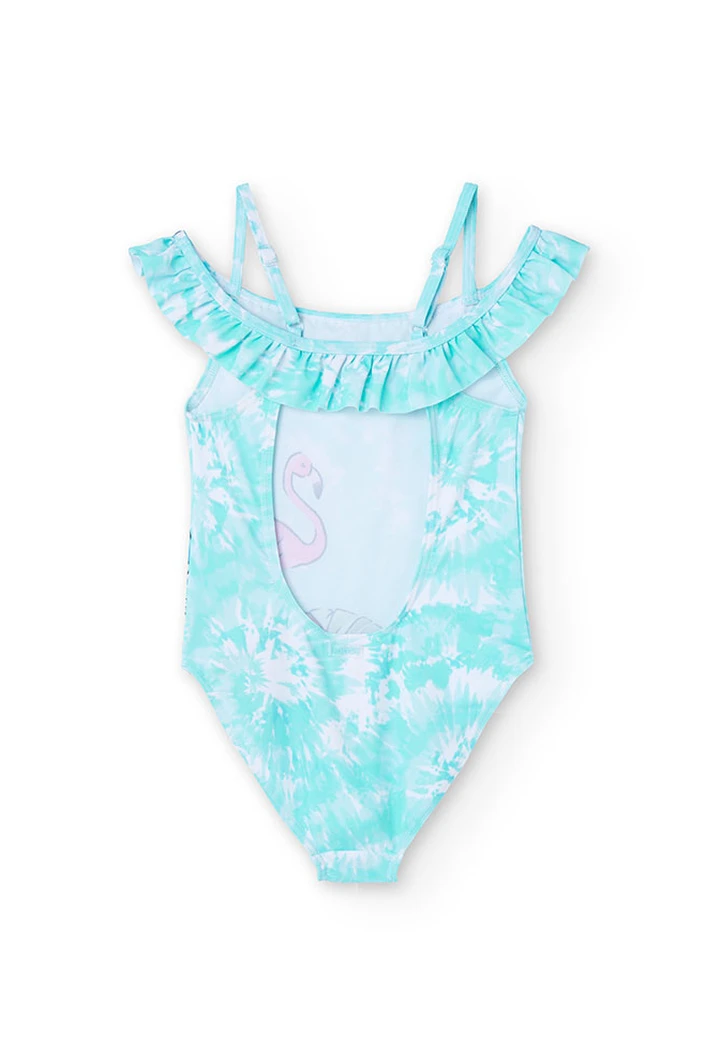 Maillot de bain imprimé pour fille de couleur bleue