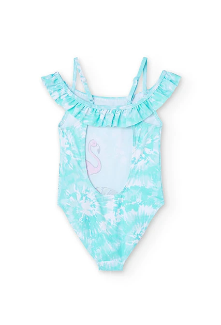 Girl's printed swimsuit in blue