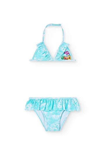 Bikini estampado de menina de cor azul