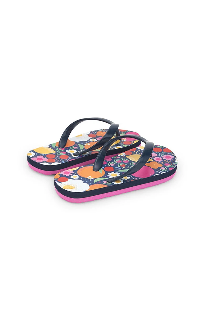 Tongs imprimées fleuries pour filles