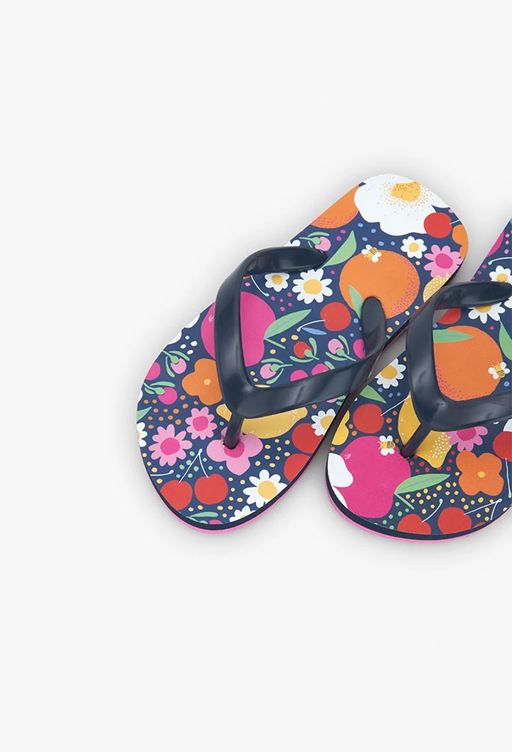 Tongs imprimées fleuries pour filles