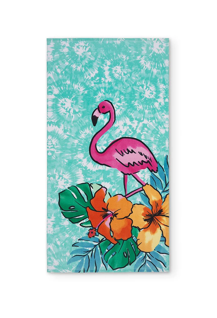Serviette de bain pour bébé fille imprimé flamant rose