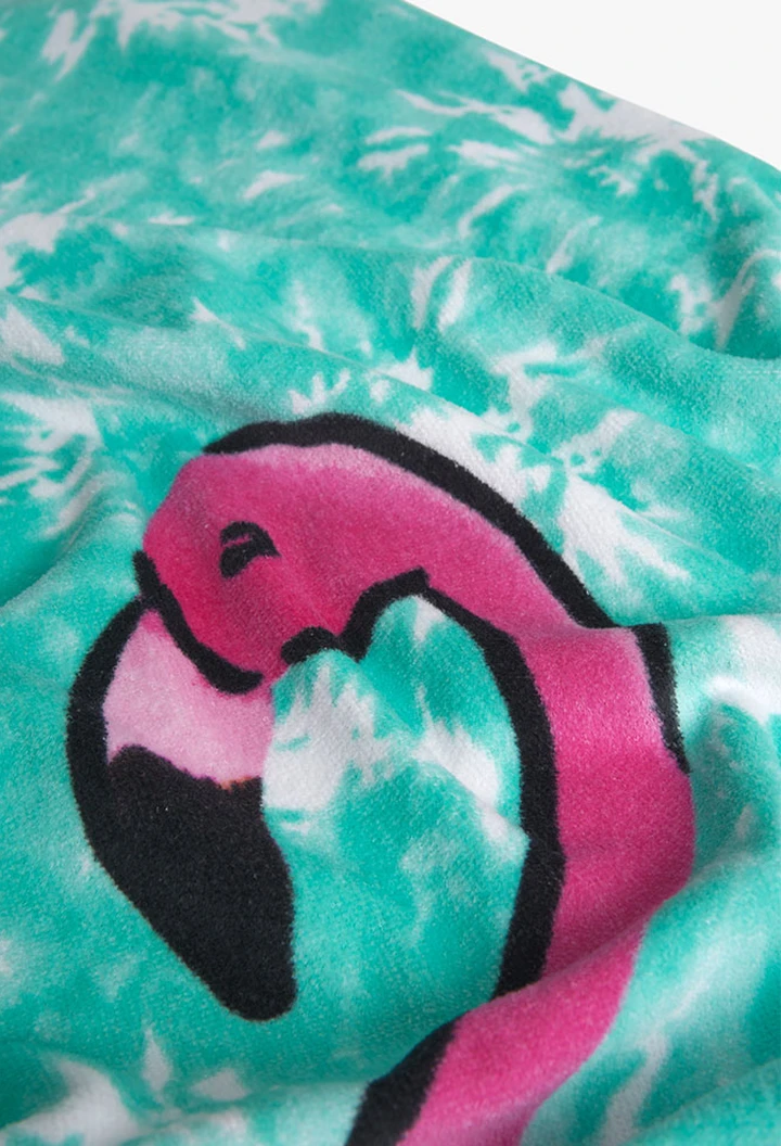 Serviette de bain pour bébé fille imprimé flamant rose
