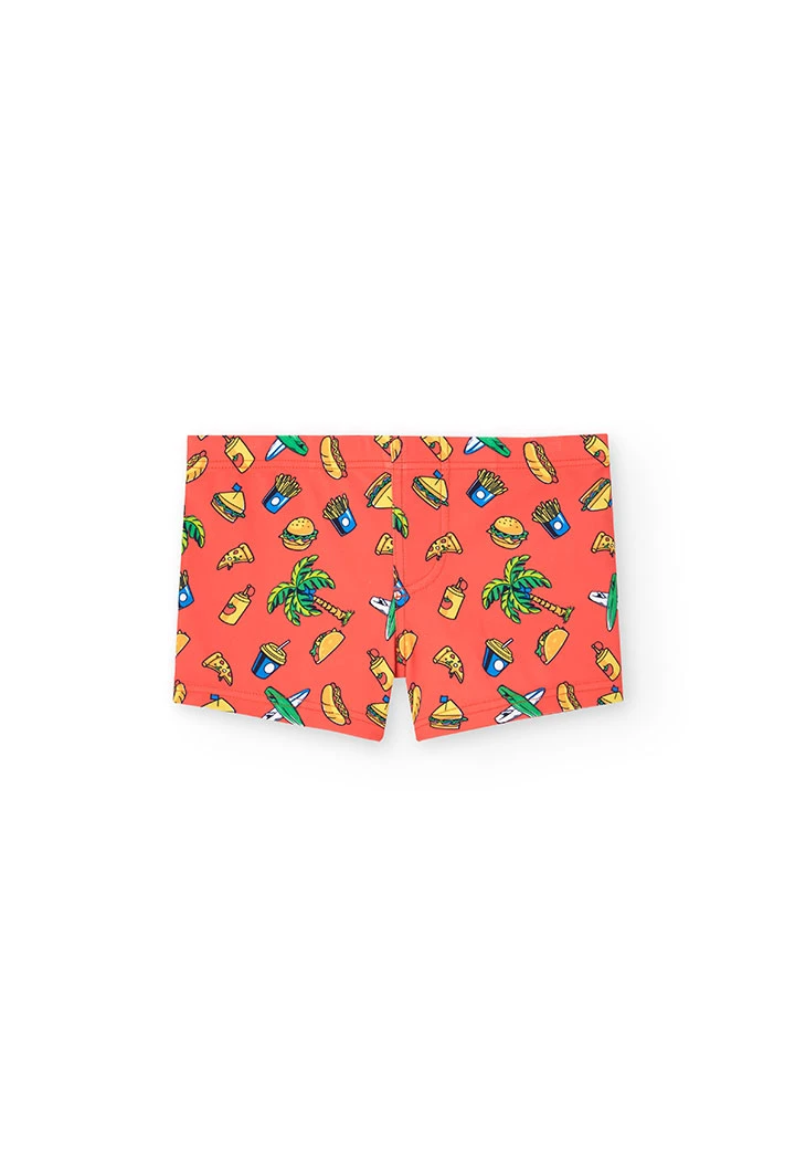 Boy\'s red polyamide swimsuit