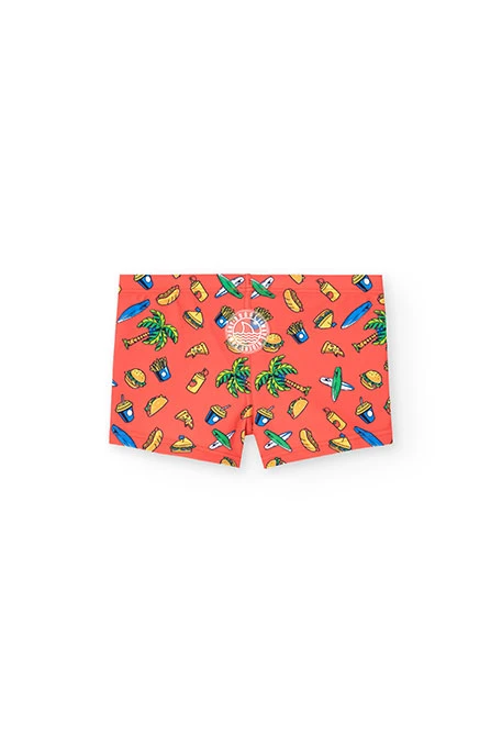 Boy\'s red polyamide swimsuit