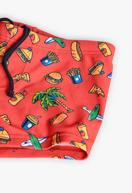 Boy\'s red polyamide swimsuit