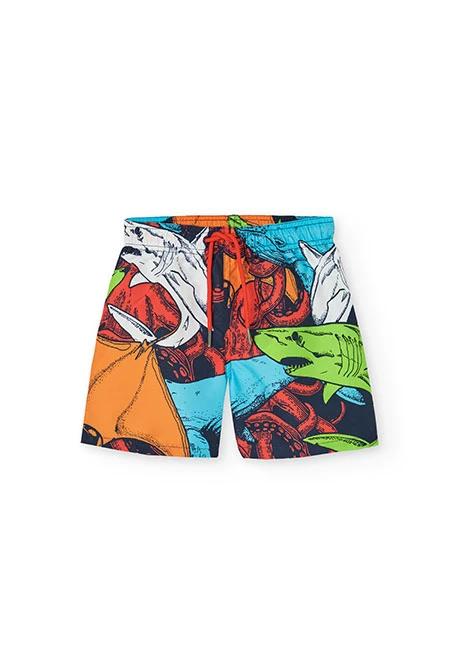 Jungen-Badehose aus recyceltem Material in Marineblau