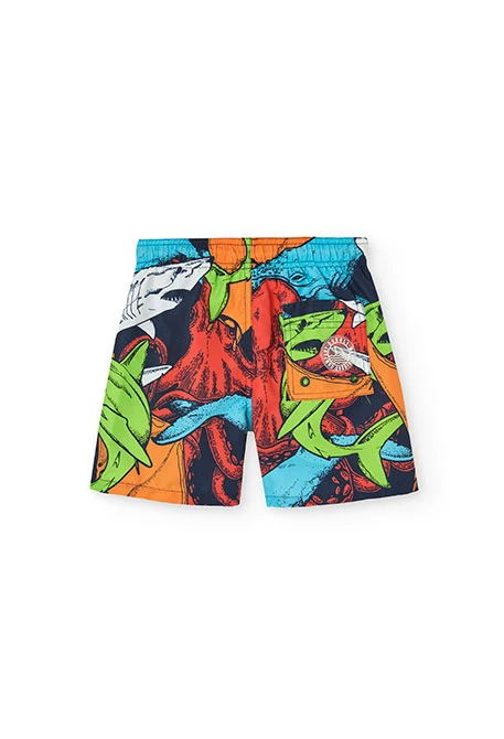Jungen-Badehose aus recyceltem Material in Marineblau