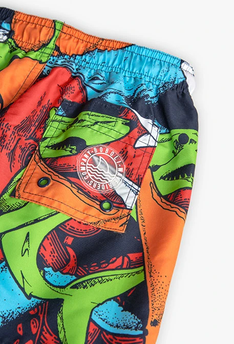 Jungen-Badehose aus recyceltem Material in Marineblau