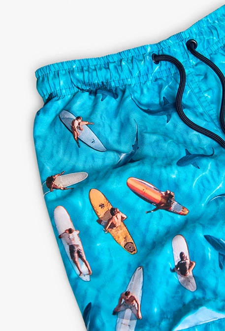 Boys\' swimwear in recycled fabric in blue colour
