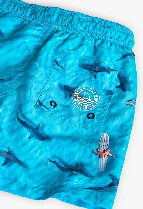Badeanzug aus recyceltem Stoff für Jungen in Blau