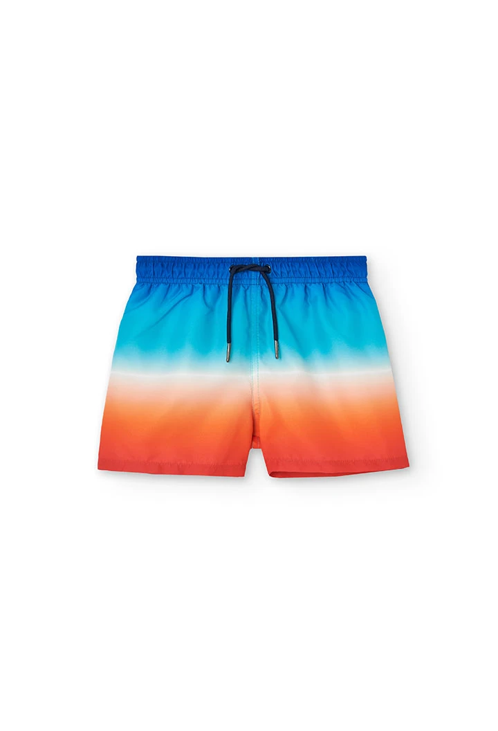Maillot de bain en tissu recyclé pour garçon en bleu