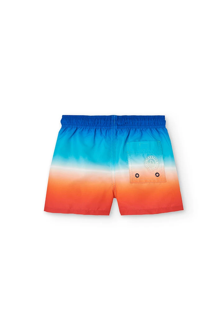 Maillot de bain en tissu recyclé pour garçon en bleu