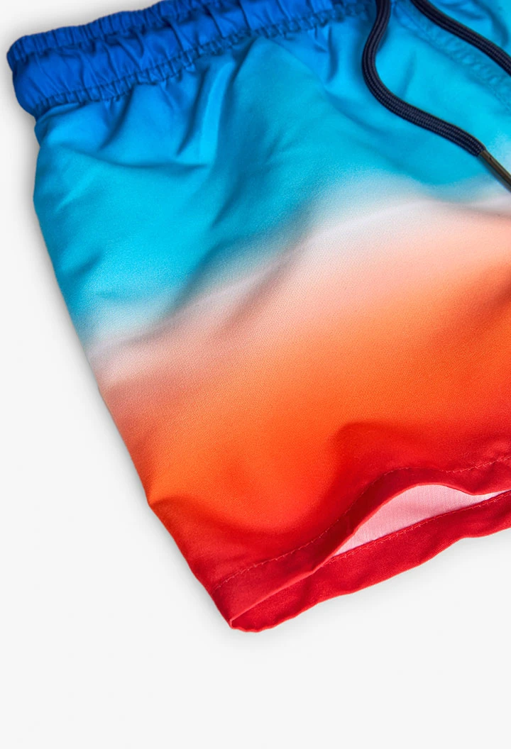 Maillot de bain en tissu recyclé pour garçon en bleu