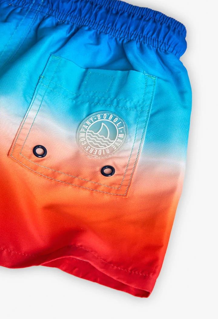 Maillot de bain en tissu recyclé pour garçon en bleu
