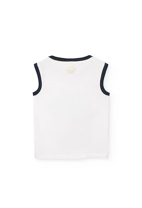 Camisola de alças de malha para menina em branco