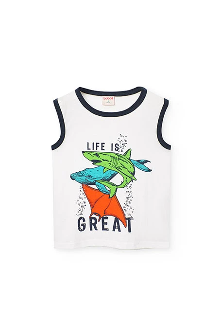 Girl\'s white knitted tank top