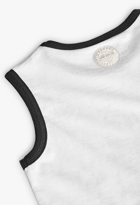 Camisola de alças de malha para menina em branco