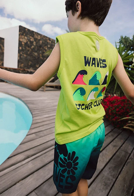 Trägershirt aus Strick für Jungen in Grün