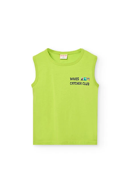 Trägershirt aus Strick für Jungen in Grün