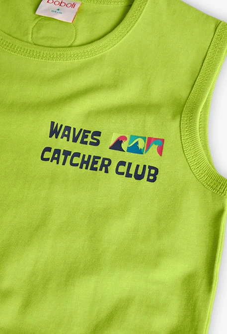 Camisola de alças de malha para criança em verde