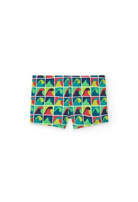 Maillot de bain en tricot pour enfant avec motif en couleur verte