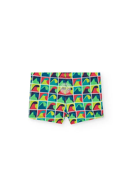 Maillot de bain en tricot pour enfant avec motif en couleur verte