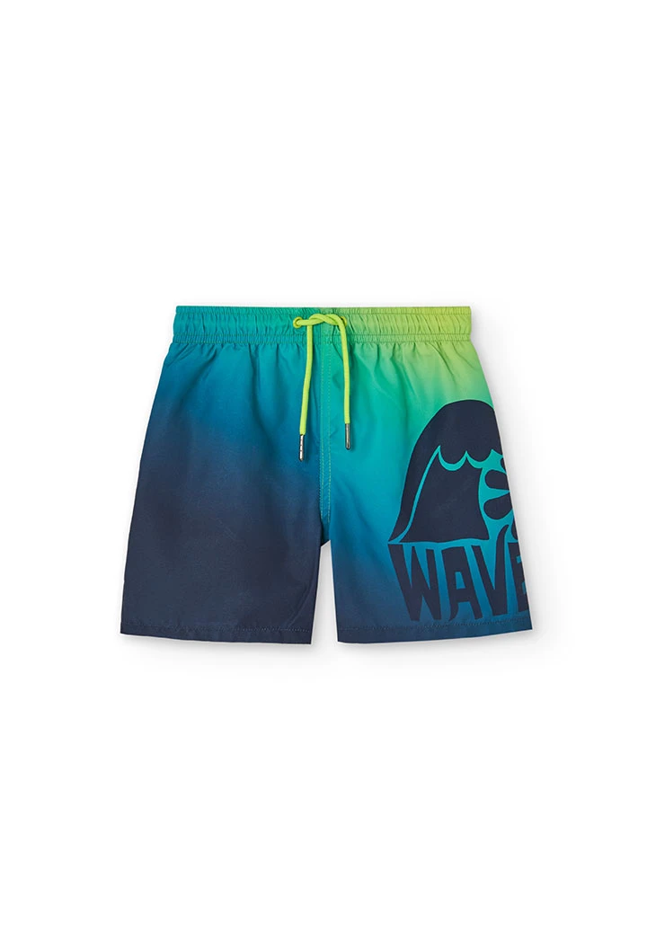 Maillot de bain en tissu recyclé pour garçon de couleur bleu marine