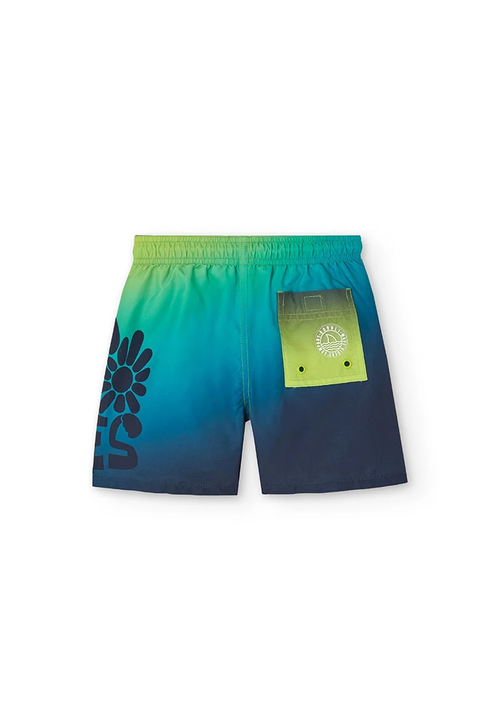 Maillot de bain en tissu recyclé pour garçon de couleur bleu marine