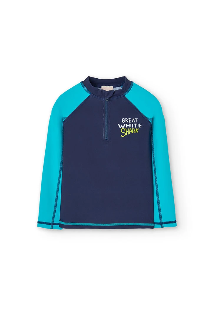 Maglietta di protezione solare per bambino color blu navy