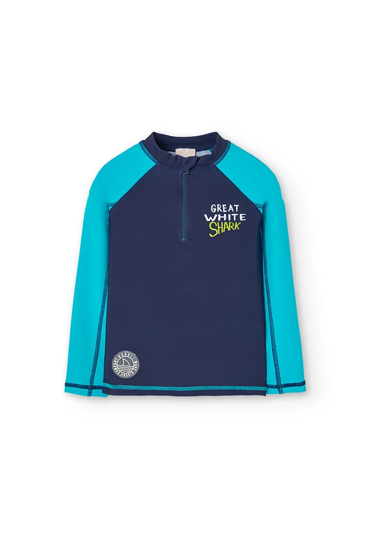 Maglietta di protezione solare per bambino color blu navy
