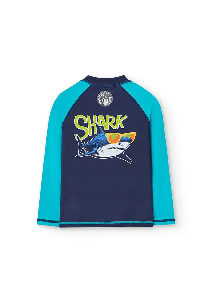Maglietta di protezione solare per bambino color blu navy