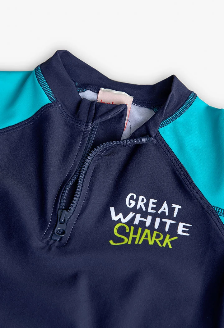 Sonnenschutz-T-Shirt für Jungen in Marineblau