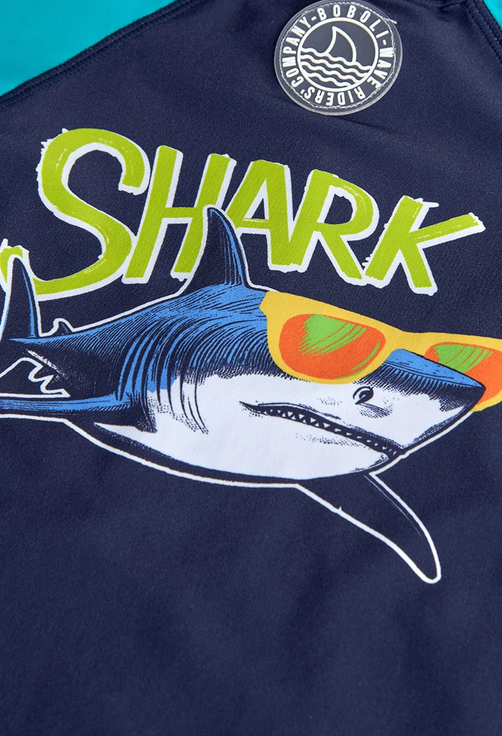 Navy blue children\'s sun protection T-shirt