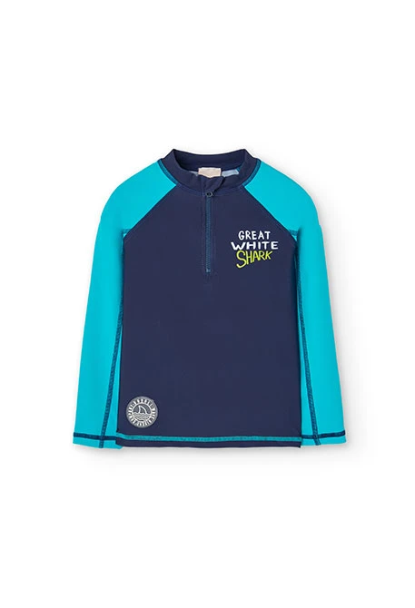 Sonnenschutz-T-Shirt für Jungen in Marineblau