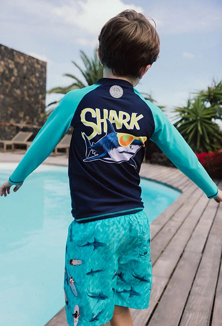 Maglietta di protezione solare per bambino color blu navy
